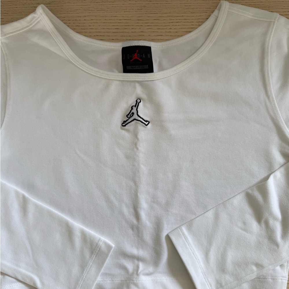 Jordan White Long Sleeve crop top size small